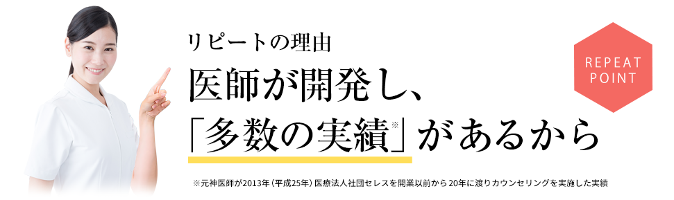 リピートの理由実際に病院でも処方され、 「確実な治療効果」があるから